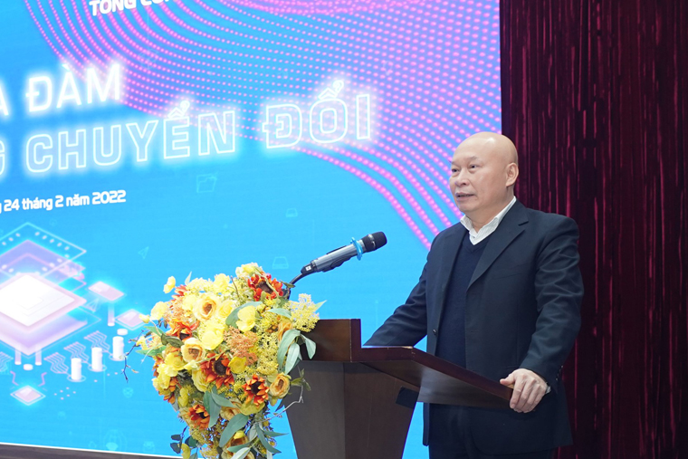 Chủ tịch Hội đồng thành viên Tổng công ty Viễn thông MobiFone Nguyễn Mạnh Thắng phát biểu