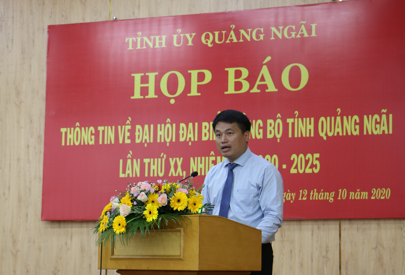 Đại hội đại biểu Đảng bộ tỉnh Quảng Ngãi sẽ diễn ra từ ngày 20-22/10/2020