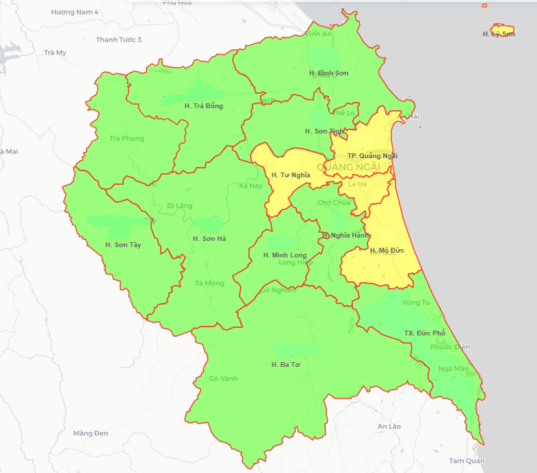 Quảng Ngãi có 9 địa phương vùng xanh, 04 địa phương vùng vàng về dịch Covid-19