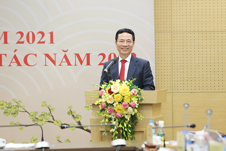 Phát biểu chỉ đạo của Bộ trưởng Nguyễn Mạnh Hùng tại Hội nghị Tổng kết Khối công nghệ số năm 2021